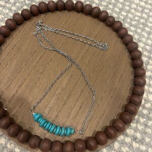 Silver and Turquoise Beaded Necklace